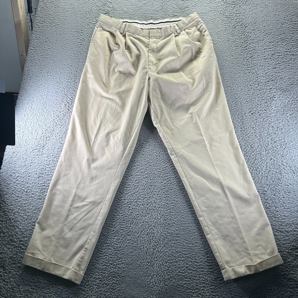 Dockers Stain Defender Pant Mens 38x34 Beige Cotton Khakis Straight Leg Utility